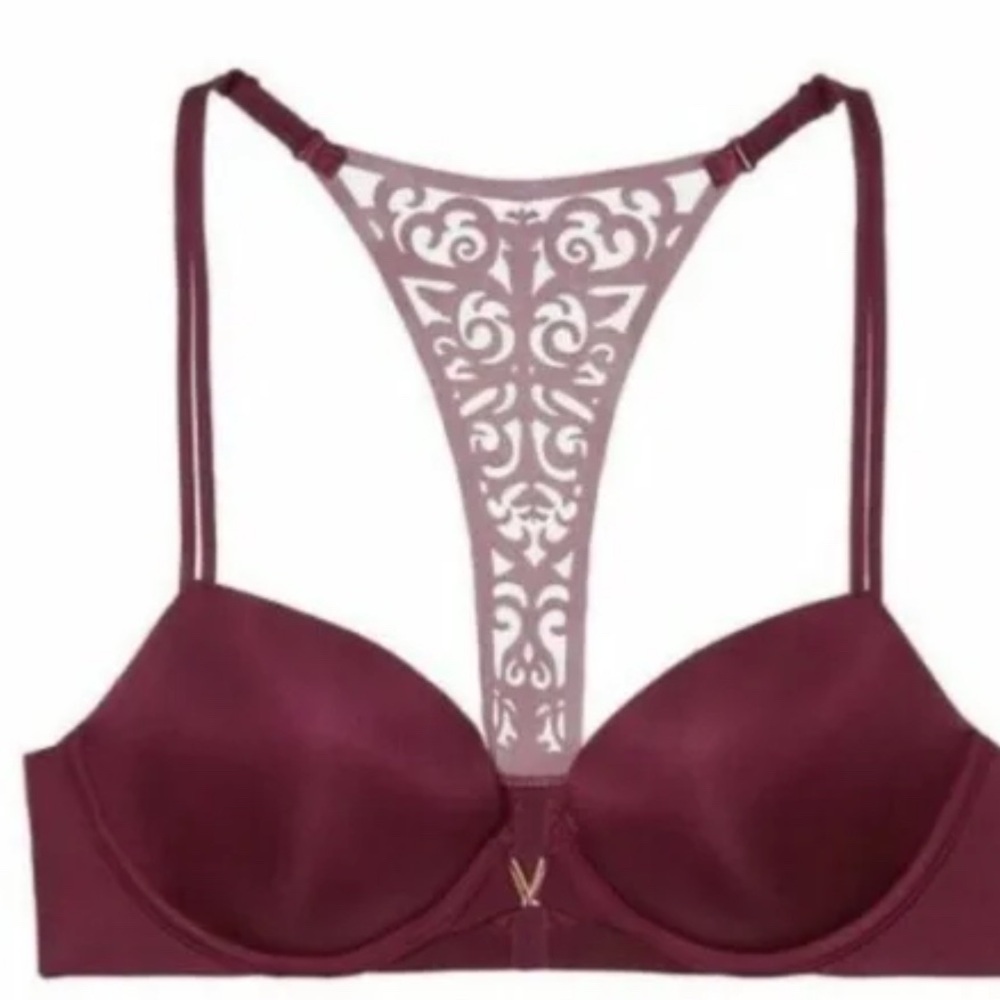 Victoria's Secret Racerback Demi Bra Burgundy Size 32D